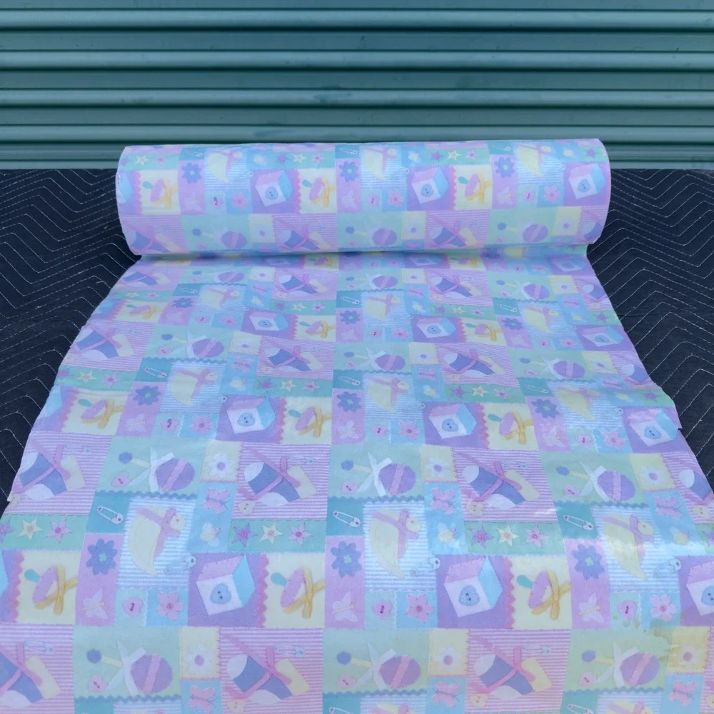 Vintage Baby Nursery Patchwork Department Store Wrapping Paper Roll 24